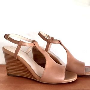 COLE HAAN Tan Leather Wedges